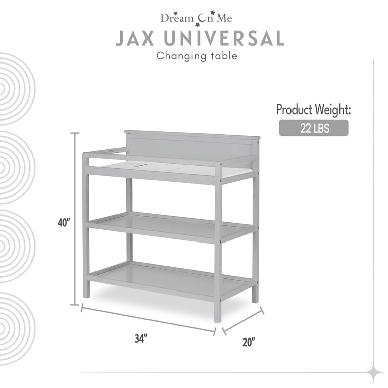 Dream On Me Jax Universal Changing Table, Pebble Grey photo 8
