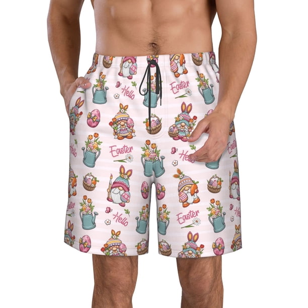 Fotbe Hello Easter Trajes de Baño Estampados para Hombre, Shorts de Verano de Secado Rápido, Ropa de Playa, Bañadores-XX-Large