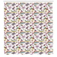 thumbnail image 3 of Ambesonne Flamingo Shower Curtain, 80s Memphis Colorful, 69"Wx84"L, Multicolor, 3 of 3
