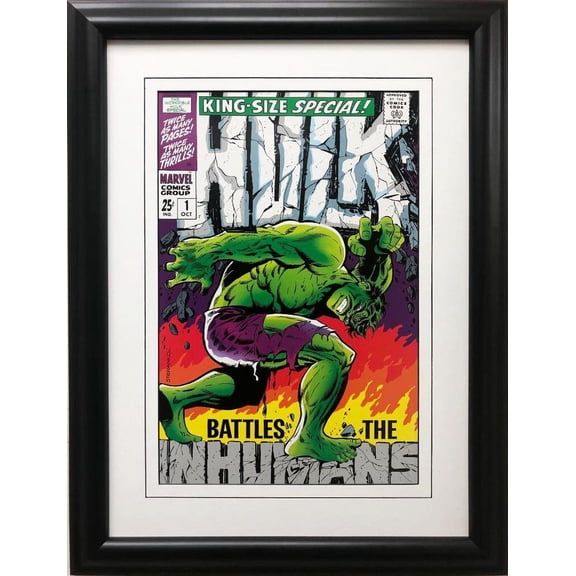 Marvel "Hulk Battles the Inhumans" King Size #1 Framed Poster Comic Book Generic