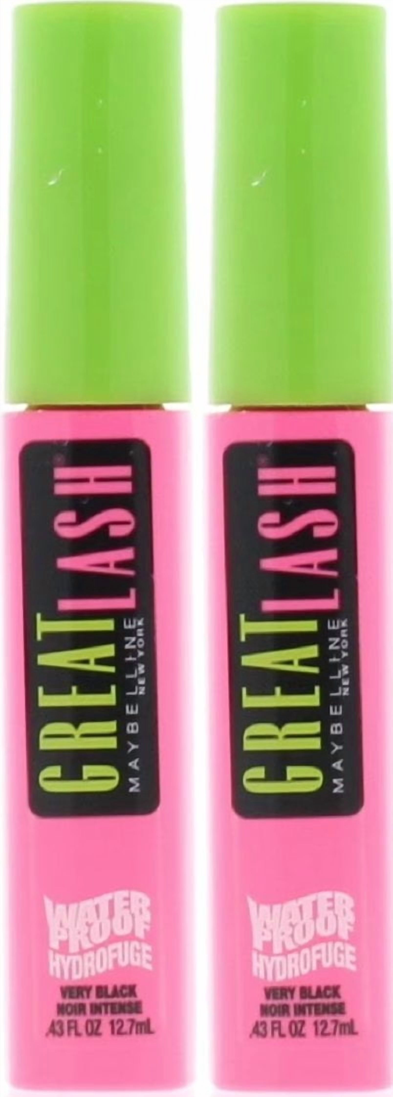 Maybelline Great Lash Waterproof Mascara - # 111 Very Black - Pack of 2 , 0.43 oz Mascara