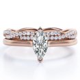 thumbnail image 1 of JeenMata Anillo de Compromiso Solitario de Talla Marquesa de 1,75 Quilates con Banda Nupcial Infinita Engastada en Oro Rosa de 18 K sobre Plata (Personaliza Tu Banda Nupcial), 1 of 6