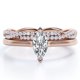 thumbnail image 1 of JeenMata Anillo de Compromiso Solitario de Talla Marquesa de 1,75 Quilates con Banda Nupcial Infinita Engastada en Oro Rosa de 18 K sobre Plata (Personaliza Tu Banda Nupcial), 1 of 6