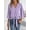 Purple, variant on Women's Summer Loose Chiffon Blouses Dressy Casual 3/4 Sleeve Tops V Neck Work Dress Shirts