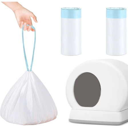 60 Counts Cat Litter Box Liners for Self Cleaning Litter Box, Extra Thick Heavy Duty Cat Litter Bags Replacement（18X17inch）