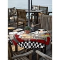 thumbnail image 2 of Outdoor Tablecloths with Umbrella Hole & Zipper, Chef Round Tablecloth 54 Inch, Cartoon Cute Watercolor Cooking Black Plaid Waterproof Table Cloth, Patio/Pool/Picnic Table Covers, 2 of 8