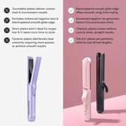 LANGE HAIR Le Duo Edge 360° Airflow Titanium Styler Blush | 1” Wide Titanium Plates with Rounded Corners & Softly Beveled Edges (Black)