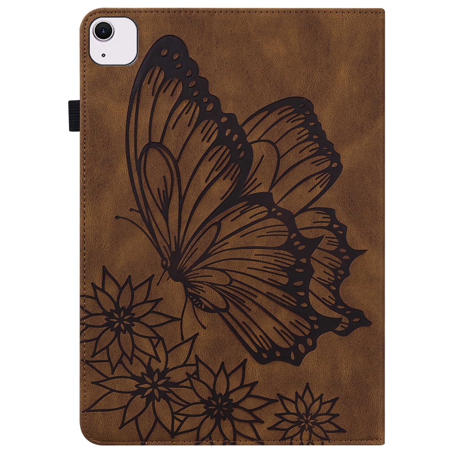 Dteck Butterfly Pattern Case for iPad Air 13 inch 2025/2024,Magnetic PU Leather Smart Auto Wake/Sleep Folio Stand Case Card Slot Pencil Holder Cover for iPad Air 13-in. M3/M2,Brown