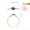 thumbnail image 5 of ANGARA Natural East-West Pear Amethyst Wave Shank Solitaire Ring in 14K Yellow Gold for Women (Size-6x4mm) | February Birthstone, Birthday, Anniversary, Jewelry Gift for Women | Natural Amethyst Ring, 5 of 9