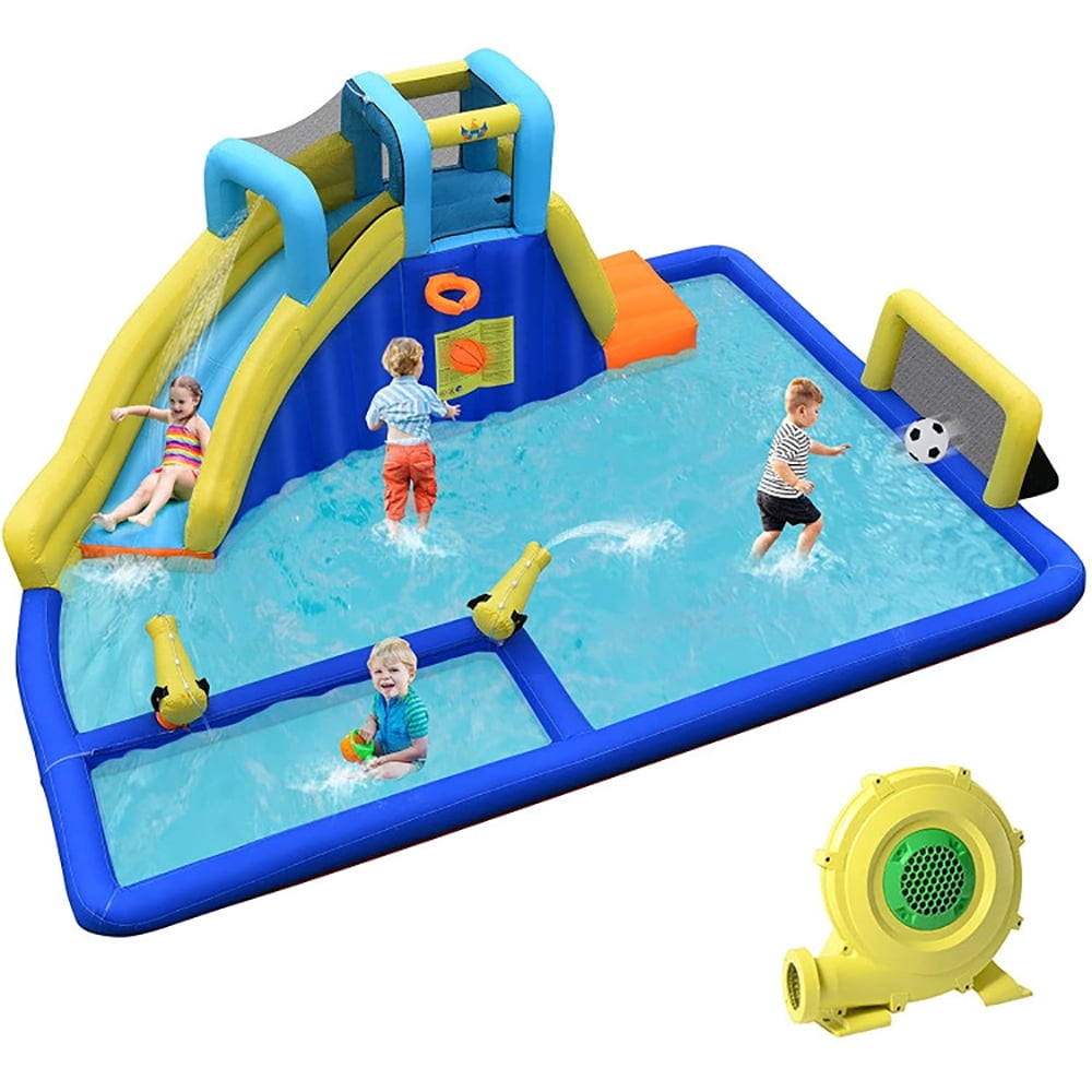 GVN 6-in-1 Inflatable Water Slides with Blower for Kids, Bounce House with Blower, Inflatable Jump Bouncy Castle for Kids,Ball Pool for Backyard Play & Party Fun GVN 6-in-1 Inflatable Water Slides with Blower for Kids, Bounce House with Blower, Inflatable Jump Bouncy Castle for Kids,Ball Pool for Backyard Play & Party Fun