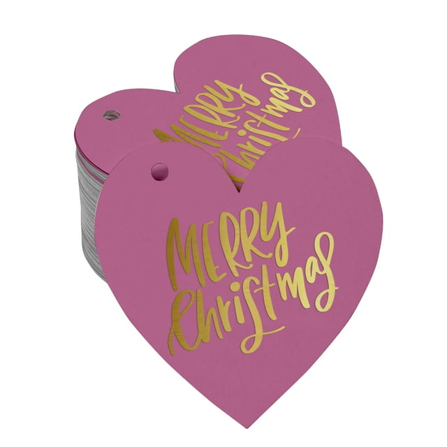 Inkdotpot Gold Foil Paper Hang Tags Merry Christmas Favor Tags 50 Pieces