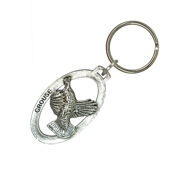 Ruffed Grouse Keychain, Birds, Bird, B030KC, Key Fob, Key Ring, Keys, Zipper Pull, Luggage Tag, Pewter, Backpack, Over 300 Keychains Designs, Handmade in the USA