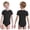 Black, variant on Short Sleeve Sensory Bodysuit for Autism Cotton Anti-Strip Adaptive Jumpsuit Boys Girls Special Needs Romper Black 16
