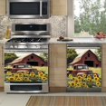 thumbnail image 2 of Sunflowers Refrigerator Door Panel Decal,Farm Red Car Fridge Oven Panel Decal,Farmscape Dishwasher Decorative Cover,Sunflower Sticker Home Kitchen Decor, 2 of 7