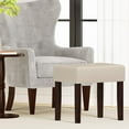thumbnail image 6 of FAGAGA Small PU Leather Bench with Wood Legs Makeup Chair for Vanity, Modern Accent Ottoman Footstool for Makeup Room, Living Room, Bedroom, Entryway |Beige, 6 of 7