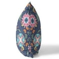 thumbnail image 2 of 28" X 28" Floral Blue And Pink Broadcloth Floral Throw Pillow, 2 of 5