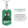 thumbnail image 2 of Best Buckin' Dad Ever Green Swivel Keychain Dog Tag Stainless Steel or 18k Gold, 2 of 10