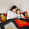 thumbnail image 4 of Manfei Abstract Mid-Century Twin Comforter Sets, Minimalist Leaf Bedding Set, Orange Red, Black Reversible 2-Piece, 1 Comforter and 1 Pillowcase, 4 of 6