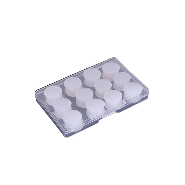 sweethay 12 Uds tapones para los oídos de silicona equipo de protección Anti-ruido auricular impermeable natación baño reutilizable impermeable tapón Cubiertas para muebles de jardín Blanco sweethay HA061225-01