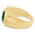 thumbnail image 3 of AFFY 8x10 mm Simulated Birthstone Men's Ring Emerald In 14K Yellow Gold Plated 925 Sterling Silver. Ring Size 9.5, 3 of 5