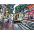 thumbnail image 2 of Bolokofsky, Ronald 14x12 Black Ornate Wood Framed with Double Matting Museum Art Print Titled - SF Cable Car, 2 of 4