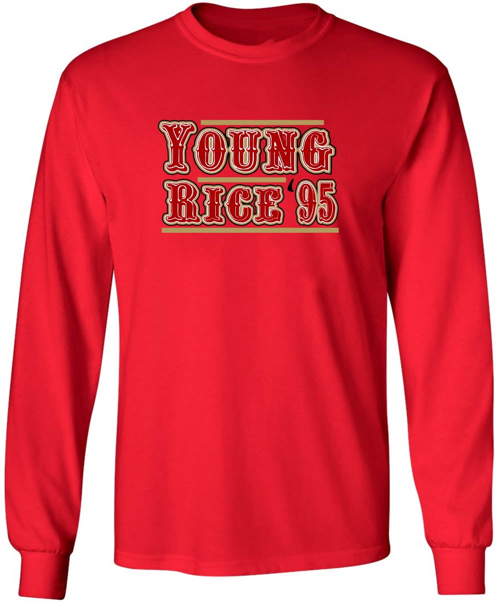 LONG SLEEVE 49ers Jerry Rice Steve Young 95 T-shirt ADULT