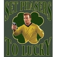 thumbnail image 2 of Junior's Star Trek: The Original Series St. Patrick's Day Captain Kirk Set Phasers to Lucky  Festival Muscle Graphic Tee Pine Green Heather Large, 2 of 4