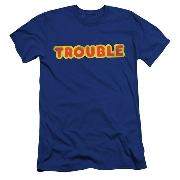 Trouble Logo HBO S/S Adult 30/1 T-Shirt Royal Blue