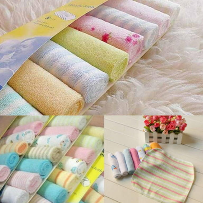 8Pcs/Set Baby Towel Newborn Colorful Towel Wash Cloth Bathing