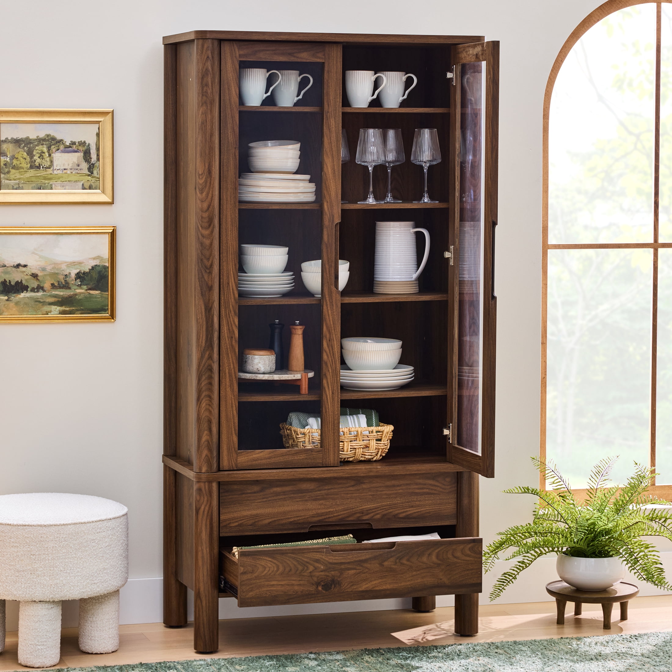Better Homes & Gardens Adlin China Cabinet, Walnut Finish