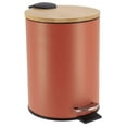 thumbnail image 2 of Terracotta Trash Can with Bamboo Lid and Pedal, 2.5L Capacity, 2 of 7