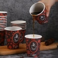 thumbnail image 4 of 100 Count High Quality Disposable Paper Hot Coffee Cups with Lids, Perfect For Hot Drinks Tea & Coffee, Coffee Shops And Bars (8oz, Coffee Bean Design), 4 of 8