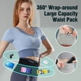 thumbnail image 6 of 2 Pack Daupanzees Unisex Breathable Running Belt Bag,Non-slip Highly Elastic Fitness Sports Waist Pack Moisture Wicking Storage Belt for Phones Passport and More,Gray,L, 6 of 8