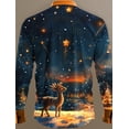 thumbnail image 4 of Camisa informal artística de Papá Noel para hombre, de manga larga, con botones, para fiestas, noches, uso diario, con estampado 3D, cuello de poliéster, 4 of 5
