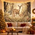 thumbnail image 3 of Floral Garden Adult with Deer Standing Dappled Forest, Mystical Fantasy for Space Lovers, Galaxy Room Decor, Mother'S Day Gift, Tapestry Wall Hanging for Bedroom and Dorm, 3 of 7