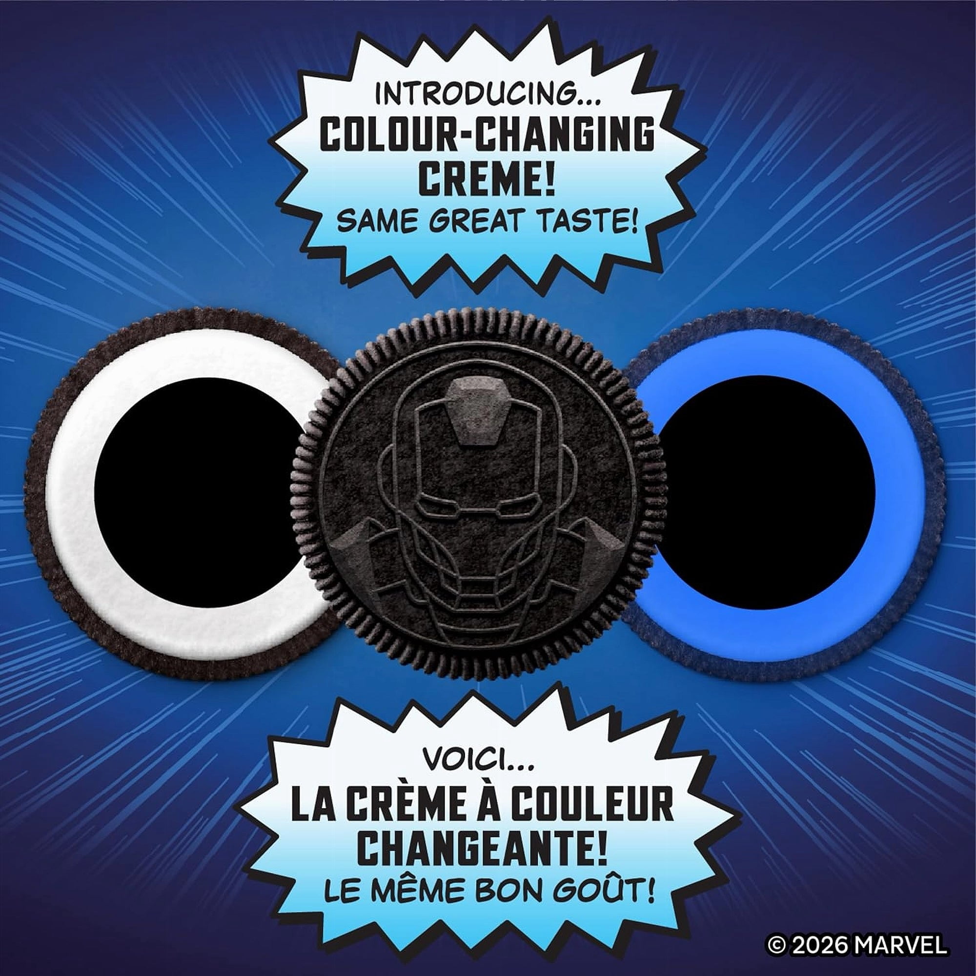 OREO Stuf Of Legends, Extra Stuffed Sandwich Cookies, Color-Changing Creme, 303g (10.7oz)