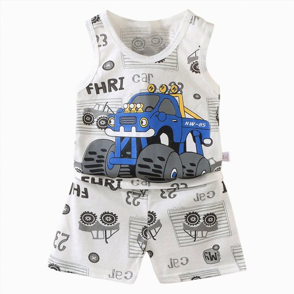 Toddler Boy Outfits Baby Boys Clothes Set Kids Unisex Spring Summer Waffle Solid Print Short-sleeved Casual 18-24 Months 2t 3t 4t 5t 6t Shorts Suit T shirt Tops Elastic Waist 2PCS