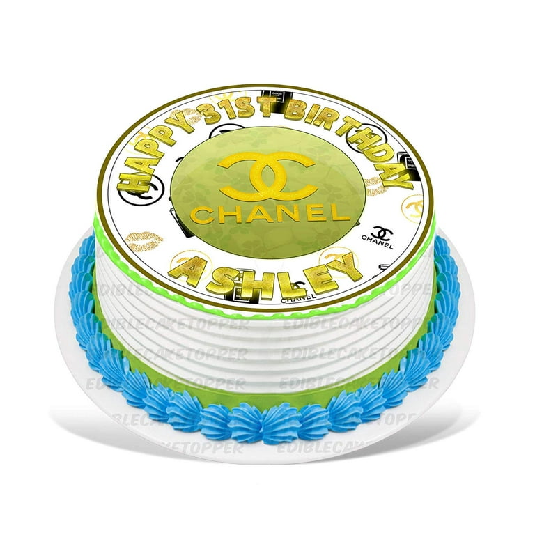 Chanel Edible Cake Image Topper Personalized Picture 8 Inches Round, Men's