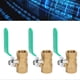 thumbnail image 5 of 3Pcs Water Pipe Ball Valve 1/2in Double Female Thread Thick Brass Drain Shut Off Switch, 5 of 5