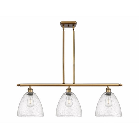 Innovations Lighting 516-3I-BB-GBD-94-LED Ballston Dome - 36 Inch 10.5W 3 LED Island Brushed Brass Finish with Seedy Glass