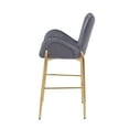 thumbnail image 6 of GDF Studio Modern Velvet Tufted Counter-Height Bar Stools with Golden Metal Frame, Set of 2, Gray, 6 of 7