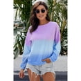 thumbnail image 1 of Women's Multicolor/Black/Blue/Purple Color Block Tie Dye Pullover Sweatshirt, 1 of 10
