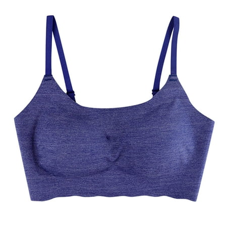 Blphud Bras Women Plus Size Trendy Lingerie for Women Sports Bras for Women Bra for Women Ladies Bra Beauty Back Wrap Latex No Steel Ring Sports Bra Underwear Large Size Dark Blue S