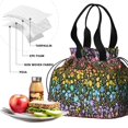 thumbnail image 4 of Boho Bohemia Pioneer Flower Drawstring Lunch Bag Women - Drawstring Lunch Bag Insulated for Work Office - Stain-Resistant Large Lunchbags for Women with Multi-Pockets, 4 of 6
