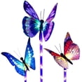 thumbnail image 4 of Luces solares decorativas para jardín, paquete de 3, con mariposas, luces LED multicolores cambiantes para jardín, patio y jardín., 4 of 5