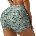 thumbnail image 2 of Sigee Retro Rooster4 Print Women's High Waist Workout Shorts - Squat Proof, Tummy Control, Yoga and Gym Activewear-X-Large, 2 of 9