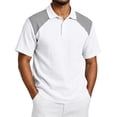 thumbnail image 3 of Hearthz Linen Men's Polo Shirts Moisture Wicking Raglan Short Sleeve Shirt for Men Color Block Soft Breathable Mens Golf Polos, 3 of 8