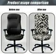 thumbnail image 4 of SCRAWLGOD Palm Zebra Print Breathable Computer Office Chair Cover Easy to Install Seat Covers for Office Chairs Comfortable Anti-Dust High Back Chair Slipcovers, L, 4 of 7