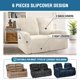 thumbnail image 2 of Fundas de terciopelo elásticas para sillón reclinable, 4 piezas, estilo sillón reclinable, fundas para sillón reclinable, fundas antideslizantes, ajustadas, gruesas, suaves, lavables, GreyIvoryRecliner Loveseat, 2 of 5