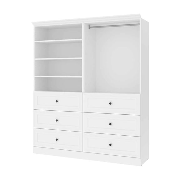 Pemberly Row 72"W Engineered Wood Closet Organizer with Drawers in White